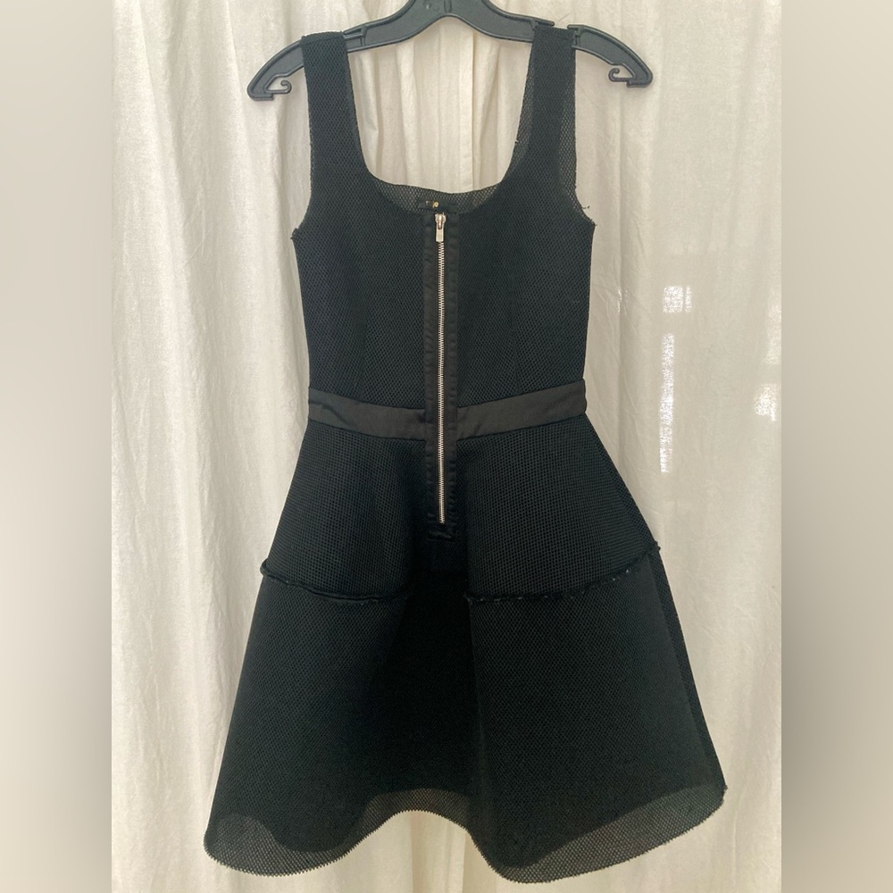 Maje Black Textured Backless Dress